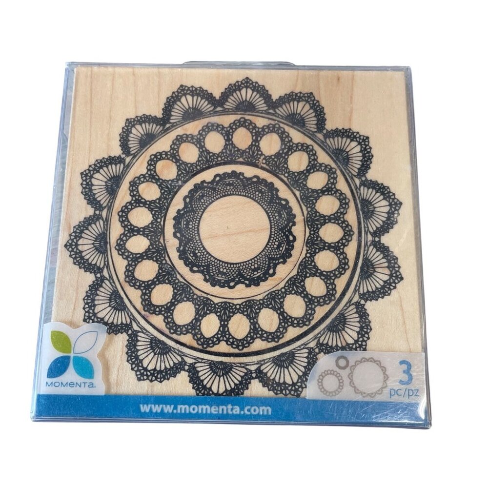 Momenta 3-Piece Mandala Circle Wood‎ Stamp Set For Journaling & Crafts 2013